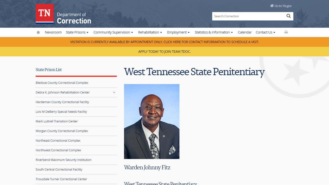 West Tennessee State Penitentiary - TN.gov