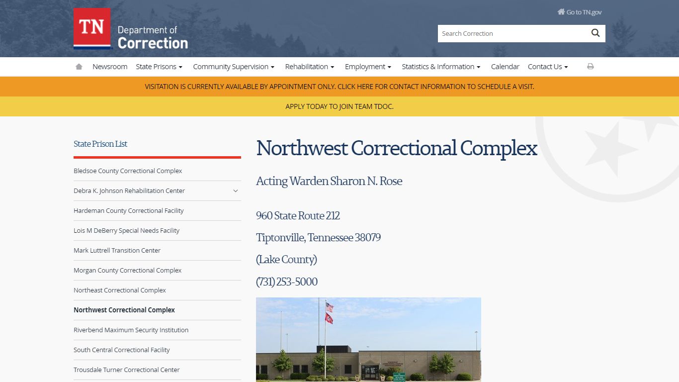 Northwest Correctional Complex - tn.gov